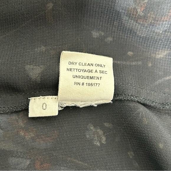 Ulla Johnson Dakota Silk Drawstring Waist Long Sleeve Floral Navy Dress Size 0 - Picture 14 of 16